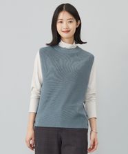 【オンワード】 J.PRESS LADIES>トップス 【洗える】DRALON MERINO ニット ベスト グレイッシュグリーン L レディース