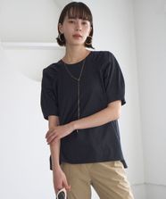 【オンワード】 UNFILO>トップス ショルダーギャザーT ブラック S レディース