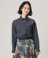 【オンワード】 自由区 L（大きいサイズ）>ジャケット/アウター 【SHIHOさん着用・洗える】ドビーオックスストレッチシャツ アウター ブルーグレー 46 レディース