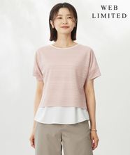 【オンワード】 J.PRESS LADIES>トップス 【WEB限定カラーあり・洗える】レースドッキング カットソー 【WEB限定カラー】ピンク M レディース