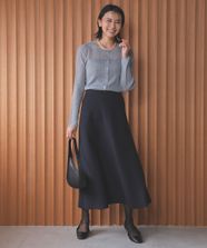 【オンワード】 UNFILO>スカート 【新色/新サイズ追加】BEAUTY FORM JERSEY セミフレアスカート ネイビー S レディース