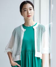 【オンワード】 組曲>トップス メッシュニット カーディガン アイボリー 3 レディース
