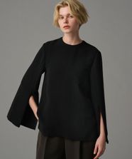 【オンワード】 uncrave>トップス 【防シワ・洗濯機洗い可】ウォッシャブルダブルクロス スリットスリーブ ブラウス（uncrave STANDARD） ブラック 1 レディース