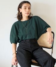 【オンワード】 UNFILO>トップス ランタンスリーブ Tシャツ グリーン M レディース