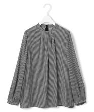 【オンワード】 ICB>トップス 【接触冷感・UVケア・速乾・洗える】BackSatinAmunzen ハイネックブラウス ブラックベース柄 S レディース
