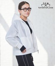 【オンワード】 ICB L（大きいサイズ）>トップス 【ICB×tamachan_style コラボ】 シアーパーカー オフホワイト L レディース