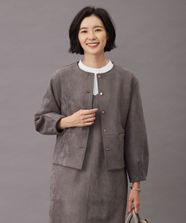 【オンワード】 J.PRESS LADIES L（大きいサイズ）>ジャケット/アウター 【洗える】スエードダンボール ジャケット ブラウン T13 レディース