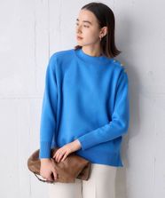 【オンワード】 UNFILO>トップス 肩釦ハイネックニット ブルー S レディース