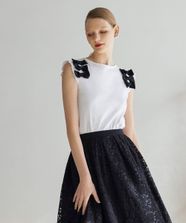 【オンワード】 TOCCA>トップス 【洗える】BOW PARTY Tシャツ アイボリー S レディース