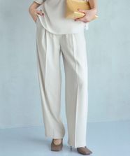 【オンワード】 23区 L（大きいサイズ）>パンツ 【接触冷感/UVカット/吸水速乾】ストレッチジョーゼット ワイド パンツ ベージュ 48 レディース