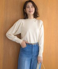 【オンワード】 組曲>トップス 【WEB限定】ELENAスパンコールバックパール ニット アイボリー 3 レディース