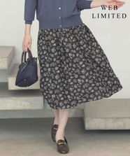 【オンワード】 J.PRESS LADIES>スカート 【WEB限定・洗える】ラインフラワープリント タック スカート スレート 9 レディース