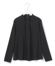 【オンワード】 ICB>トップス 【洗える】ジョーゼットジャージー ボウタイ風プルオーバー ブラック S レディース