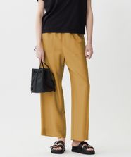 【オンワード】 ICB>パンツ 【人気のため新色追加・接触冷感・洗える】 ワッシャーツイル ワイドストレートパンツ マスタード 6 レディース