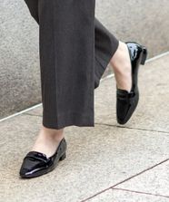 【オンワード】 any SiS>シューズ 【23.0~24.0cm】エナメルローファーパンプス ブラック 24.0 レディース
