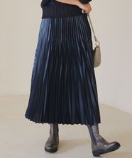 【オンワード】 23区>スカート 【杏さん着用/洗える】レザーライクプリーツ スカート ネイビー 40 レディース