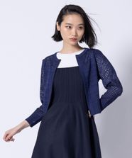 【オンワード】 TOCCA>ジャケット/アウター 【洗える】SPIDERWEB KNIT ニットブルゾン ネイビー M レディース