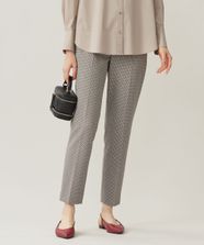 【オンワード】 自由区 L（大きいサイズ）>パンツ 【撥水加工・洗える】TRギャバチェック柄テーパード パンツ ベージュ 44 レディース