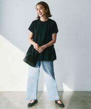 【オンワード】 any FAM>パンツ 【大好評につき新色登場/洗濯機可/ウエストゴム/ストレッチ】ワイドデニムパンツ ブリーチ 1 レディース