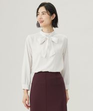 【オンワード】 J.PRESS LADIES L（大きいサイズ）>トップス 【洗える】ポリエステルスエード変形ドットプリント ブラウス アイボリー T13 レディース