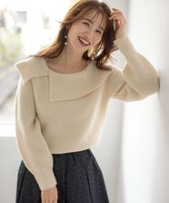【オンワード】 any SiS S（小さいサイズ）>トップス 【洗える】オフショル ニット アイボリー 0 レディース