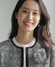 【オンワード】 J.PRESS LADIES>アクセサリー ツイード コサージュ ブラック F レディース