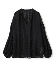 【オンワード】 uncrave>トップス シアードットジャガード ブラウス ブラック F レディース