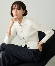 【オンワード】 UNFILO>トップス 【洗える】襟付きクロップドカーディガン オフ M レディース