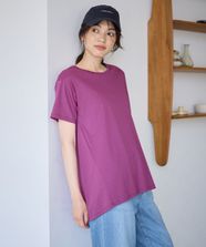 【オンワード】 any FAM>トップス 【汗ジミ防止加工】シルケットスムースバックギャザーチュニック パープル 2 レディース