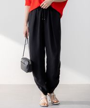 【オンワード】 23区>パンツ 【接触冷感/洗える】フィブリルツイル シャーリング パンツ ブラック 38 レディース