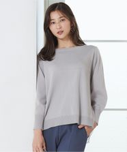 【オンワード】 any SiS>トップス 【WEB・一部店舗限定】バックチュールコンビ ニット ライトグレー 2 レディース