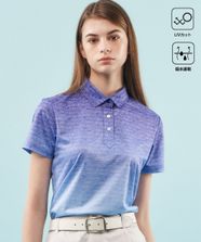 【オンワード】 23区GOLF>トップス 【WOMEN】【UVケア/吸水速乾】グラデーションロゴ 半袖ポロシャツ ダルブルー 1 レディース