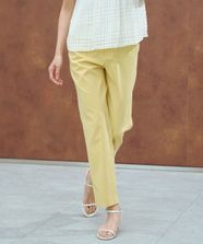 【オンワード】 J.PRESS LADIES>パンツ 【洗える】セルロースリネンストレッチ テーパード パンツ マリーゴールド 11 レディース