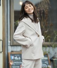 【オンワード】 23区 L（大きいサイズ）>ジャケット/アウター 【CLASSY.1月号掲載】ウールカシミヤビーバー フード付き ショートコート ライトベージュ 48 レディース