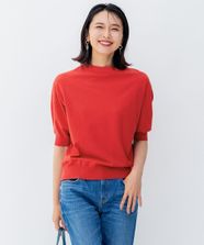 【オンワード】 23区>トップス 【洗える/アンサンブル対応】ヴィスコースストレッチ 半袖 ニット レッド 40 レディース