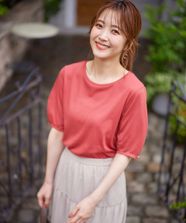 【オンワード】 any SiS>トップス 【汗ジミ防止・UVケア】アーモンドスリーブ カットソー レッド 2 レディース