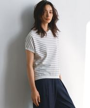 【オンワード】 23区 L（大きいサイズ）>トップス 【洗える】レーヨンポリエステルストレッチ プルオーバー ラメニット オフ×シルバー 44 レディース