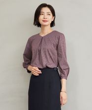 【オンワード】 J.PRESS LADIES>トップス ストライプジャカード Vネック カットソー ワイン M レディース