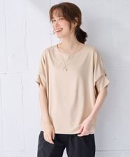 【オンワード】 any FAM L（大きいサイズ）>トップス 【洗濯機可】ゆるシルエットドルマンプルオーバー サンドベージュ 4 レディース