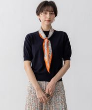 【オンワード】 23区>トップス 【Oggi5月号掲載/洗える】プレミアムビオコットン 半袖 ニット ネイビー 38 レディース