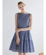【オンワード】 TOCCA>ワンピース 【00サイズあり・洗える・速乾・消臭】WAVES ティアードドレス ブルー 4 レディース