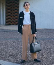 【オンワード】 自由区 L（大きいサイズ）>パンツ 【洗える】2WAYダブルクロスストレート パンツ ブラウン 46 レディース