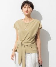 【オンワード】 23区>トップス 【SLOW/一部店舗限定】ライトツイストコットン サッシュデザイン Tシャツ モスグリーン 38 レディース