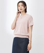 【オンワード】 J.PRESS LADIES>トップス 【洗える】メッシュ パターン ニット ピンク L レディース