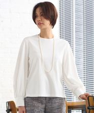 【オンワード】 自由区 L（大きいサイズ）>トップス 【洗える】ハイカウントパフスリーブ カットソー アイボリー 44 レディース