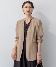【オンワード】 23区>ジャケット/アウター 【GOLD LABEL】ナチュラルシャンブレー ジャケット ベージュ 38 レディース