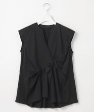 【オンワード】 23区>トップス 【GOLD LABEL】ファインスムースジャージー カシュクールデザイン カットソー ブラック 38 レディース
