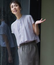 【オンワード】 23区 L（大きいサイズ）>トップス 【撥水加工/洗える】シアーナイロンツイル レイヤード ブラウス ラベンダー 46 レディース