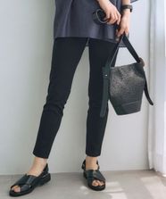 【オンワード】 自由区>パンツ 【WEB限定・洗える】コットンナイロンモクロディー パンツ ブラック 38 レディース