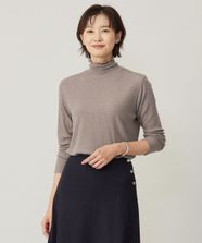 【オンワード】 J.PRESS LADIES>トップス カシミヤシルクリブタートル カットソー ブラウン L レディース